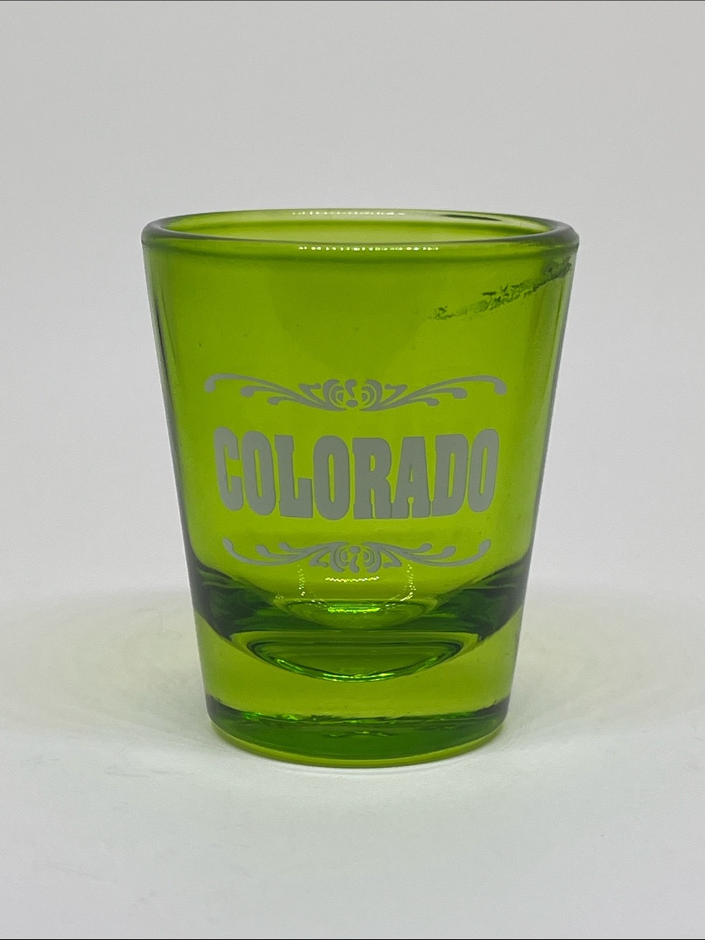 Colorado Green Glass Shot Glass